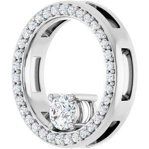 Platinum 4.1 mm Round 1/8 CTW Natural Diamond Semi-Set Pendant – image 3