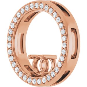 14K Rose Gold 4.1 mm Round 1/8 CTW Natural Diamond Semi-Set Pendant – image 4