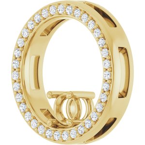 14K Yellow Gold 4.1 mm Round 1/4 CTW Lab-Grown Diamond Semi-Set Pendant – image 4