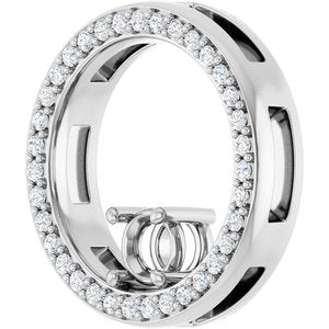 Sterling Silver 4.1 mm Round 1/8 CTW Natural Diamond Semi-Set Pendant – image 4