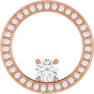 10K Rose Gold 4.1 mm Round Pendant Mounting
