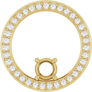 14K Yellow Gold 4.1 mm Round 1/8 CTW Natural Diamond Semi-Set Pendant – image 2