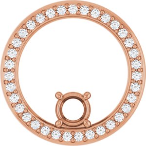 14K Rose Gold 4.1 mm Round 1/8 CTW Natural Diamond Semi-Set Pendant – image 2