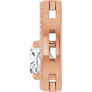 14K Rose Gold 8x8 mm Cushion Pendant Mounting – image 5