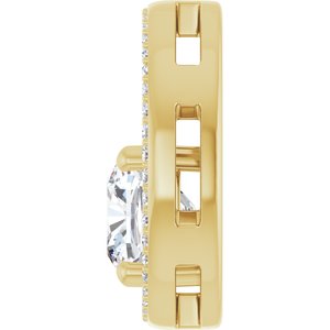 14K Yellow Gold 8x8 mm Cushion Pendant Mounting – image 5
