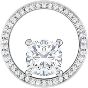 Continuum Sterling Silver 8x8 mm Cushion Pendant Mounting