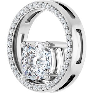 Sterling Silver 8x8 mm Cushion Pendant Mounting – image 3