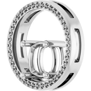 Platinum 8x8 mm Cushion Pendant Mounting – image 4