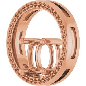 14K Rose Gold 8x8 mm Cushion Pendant Mounting – image 4