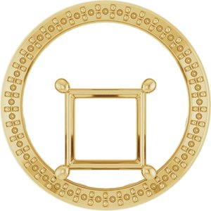 18K Yellow Gold 7.5x7.5 mm Square Pendant Mounting – image 2