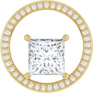 14K Yellow Gold 7.5x7.5 mm Square Pendant Mounting