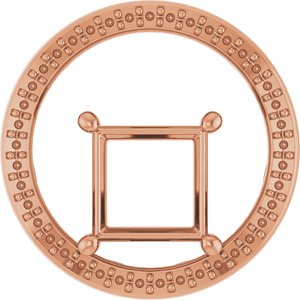 14K Rose Gold 7.5x7.5 mm Square Pendant Mounting – image 2