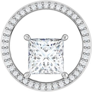 Sterling Silver 7.5x7.5 mm Square Pendant Mounting