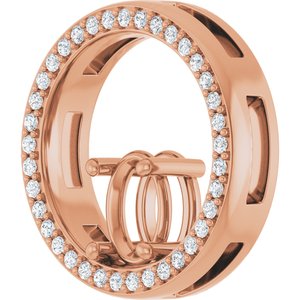 14K Rose Gold 7x5 mm Oval 1/4 CTW Lab-Grown Diamond Semi-Set Pendant – image 4