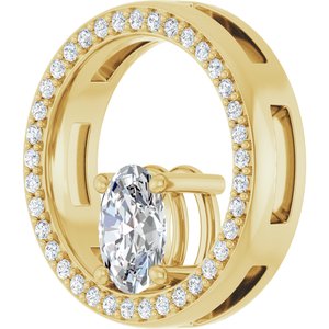 14K Yellow Gold 7x5 mm Oval Pendant Mounting – image 3