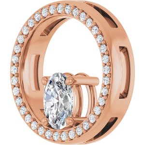 14K Rose Gold 7x5 mm Oval 1/4 CTW Lab-Grown Diamond Semi-Set Pendant – image 3