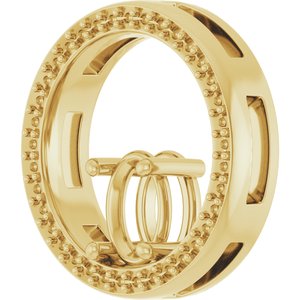 18K Yellow Gold 7x5 mm Oval Pendant Mounting – image 4