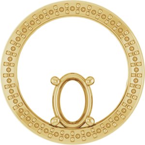 10K Yellow Gold 7x5 mm Oval Pendant Mounting – image 2