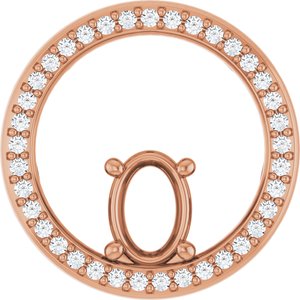 14K Rose Gold 7x5 mm Oval 1/6 CTW Natural Diamond Semi-Set Pendant – image 2