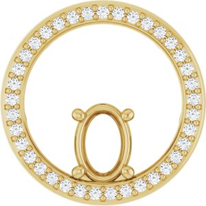 14K Yellow Gold 7x5 mm Oval 1/6 CTW Natural Diamond Semi-Set Pendant – image 2