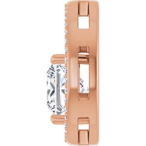 18K Rose Gold 7.5x7.5 mm Square Pendant Mounting – image 5