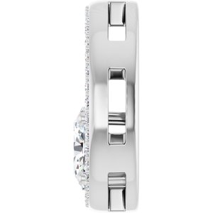 Sterling Silver 7x5 mm Oval 1/4 CTW Lab-Grown Diamond Semi-Set Pendant – image 5