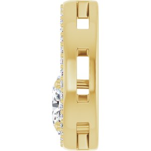 14K Yellow Gold 7x5 mm Oval 1/4 CTW Lab-Grown Diamond Semi-Set Pendant – image 5