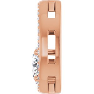 14K Rose Gold 7x5 mm Oval 1/4 CTW Lab-Grown Diamond Semi-Set Pendant – image 5