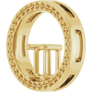 14K Yellow Gold 6x4 mm Emerald Pendant Mounting – image 4