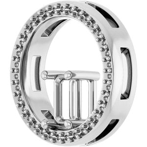Platinum 6x4 mm Emerald Pendant Mounting – image 4