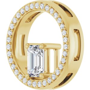 18K Yellow Gold 6x4 mm Emerald Pendant Mounting – image 3