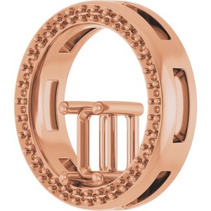 10K Rose Gold 6x4 mm Emerald Pendant Mounting – image 4