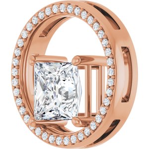 10K Rose Gold 7.5x7.5 mm Square Pendant Mounting – image 3