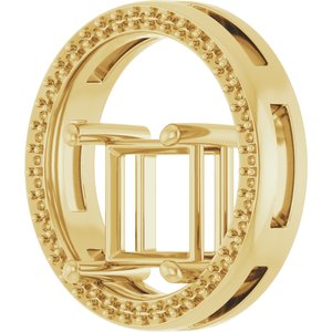 18K Yellow Gold 7.5x7.5 mm Square Pendant Mounting – image 4