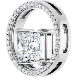 10K White Gold 7.5x7.5 mm Square Pendant Mounting – image 3