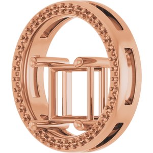 14K Rose Gold 7.5x7.5 mm Square Pendant Mounting – image 4