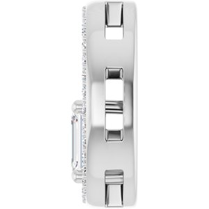 14K White Gold 6x4 mm Emerald Pendant Mounting – image 5