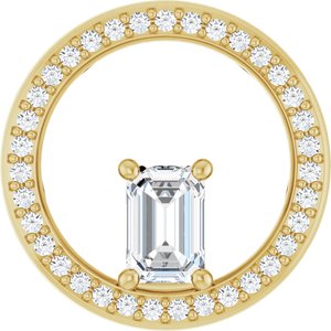 14K Yellow Gold 6x4 mm Emerald Pendant Mounting
