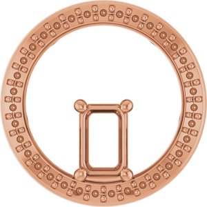 14K Rose Gold 6x4 mm Emerald Pendant Mounting – image 2