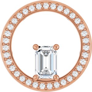 14K Rose Gold 6x4 mm Emerald Pendant Mounting