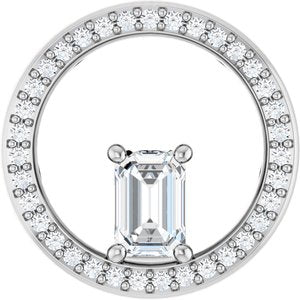 Sterling Silver 6x4 mm Emerald Pendant Mounting