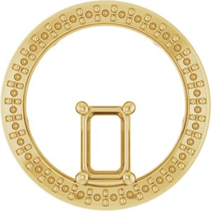 18K Yellow Gold 6x4 mm Emerald Pendant Mounting – image 2