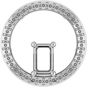 Platinum 6x4 mm Emerald Pendant Mounting – image 2