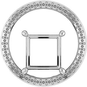 10K White Gold 8x8 mm Square Pendant Mounting – image 2