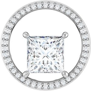10K White Gold 8x8 mm Square Pendant Mounting