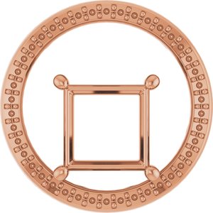10K Rose Gold 8x8 mm Square Pendant Mounting – image 2