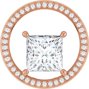 14K Rose Gold 8x8 mm Square Pendant Mounting