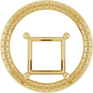 18K Yellow Gold 8x8 mm Square Pendant Mounting – image 2