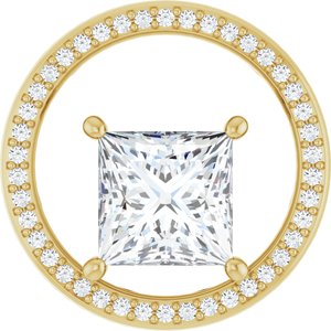 14K Yellow Gold 8x8 mm Square Pendant Mounting