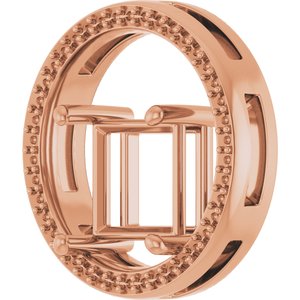 14K Rose Gold 8x8 mm Square Pendant Mounting – image 4